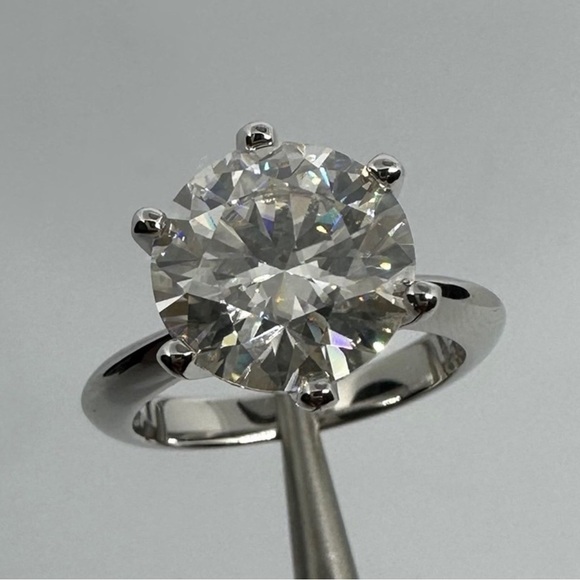 🔥5CT Certified Moissanite Diamond Round Cut Sparkling Wedding Ring Size 7 - Picture 5 of 17